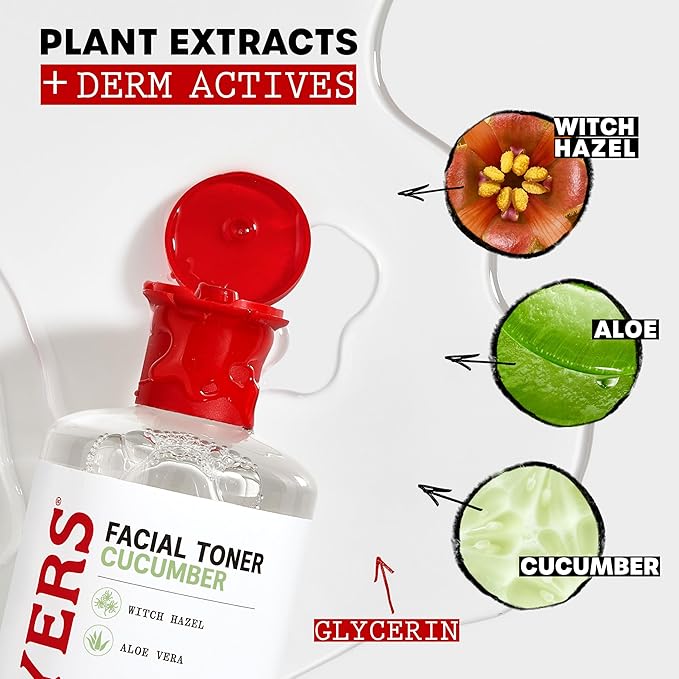 THAYERS Alcohol-Free, Hydrating Cucumber Witch Hazel Facial Toner with Aloe Vera Formula, Vegan, Dermatologist Tested and Recommended, 12 Oz (Packaging May Vary)