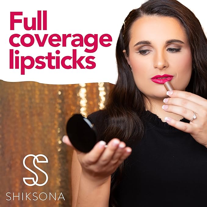 ShikSona Full Coverage Matte Lipstick | Vegan, Gluten Free, Paraben Free, Cruelty Free, Creamy Lipstick in a Deep Berry Red Shade (Boardroom Belle)