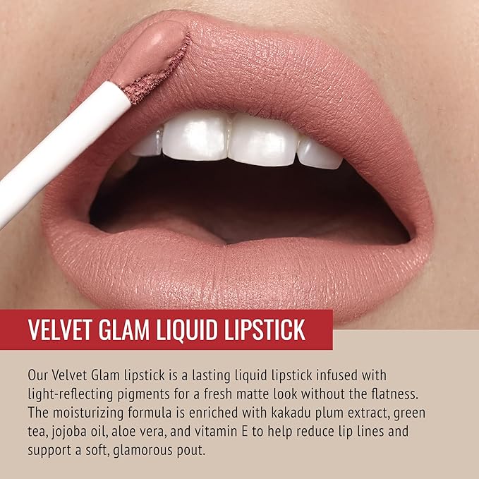 Runway Rogue ‘Minimalist’ Velvet Glam Liquid Lipstick, Almost-Matte Soft Nude Lipstick with ‘A List’ Designer Liner Lip Pencil, Matte Soft Pink-Mauve Lip-Liner Pencil and Lip-Liner Sharpener