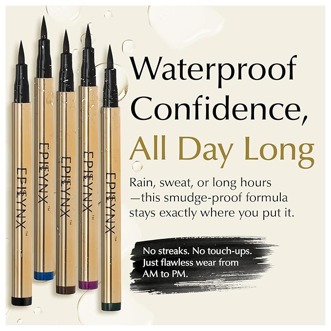 EPILYNX Waterproof Eyeliner - Smudge-Proof Liquid Eyeliner Pen with Precision Tip for Smooth, Long-Lasting Application - Vegan, Hypoallergenic & Gluten-Free Eye Liner - 5 Shades 2mL each Gift Set