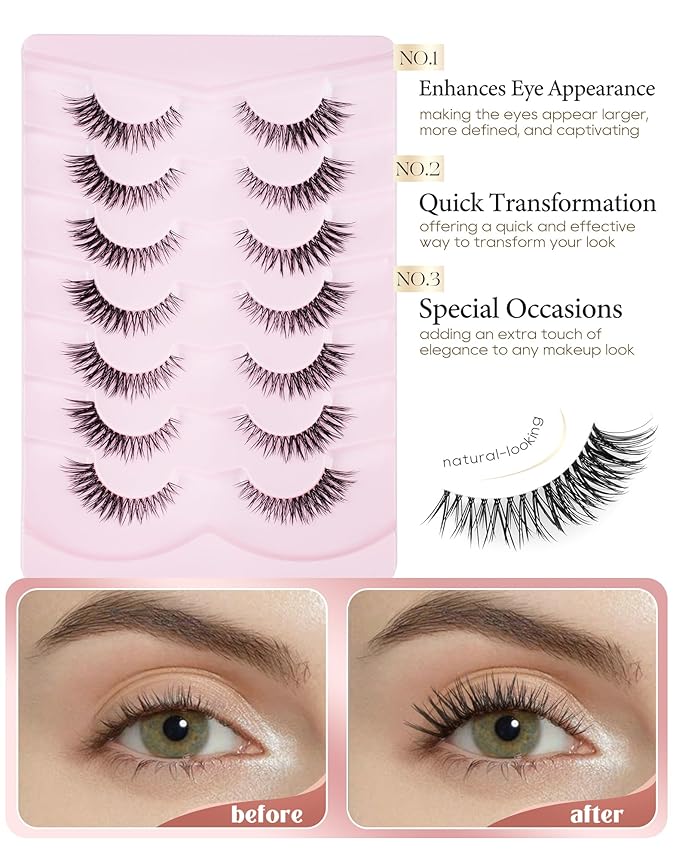 Wispy False Eyelashes Natural Flared Eye Lashes Strip M-41
