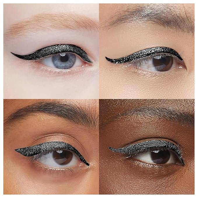 EPILYNX Waterproof Eyeliner - Smudge-Proof Liquid Eyeliner Pen with Precision Tip for Smooth, Long-Lasting Application - Vegan, Hypoallergenic & Gluten-Free Eye Liner - 2mL Shimmer Black