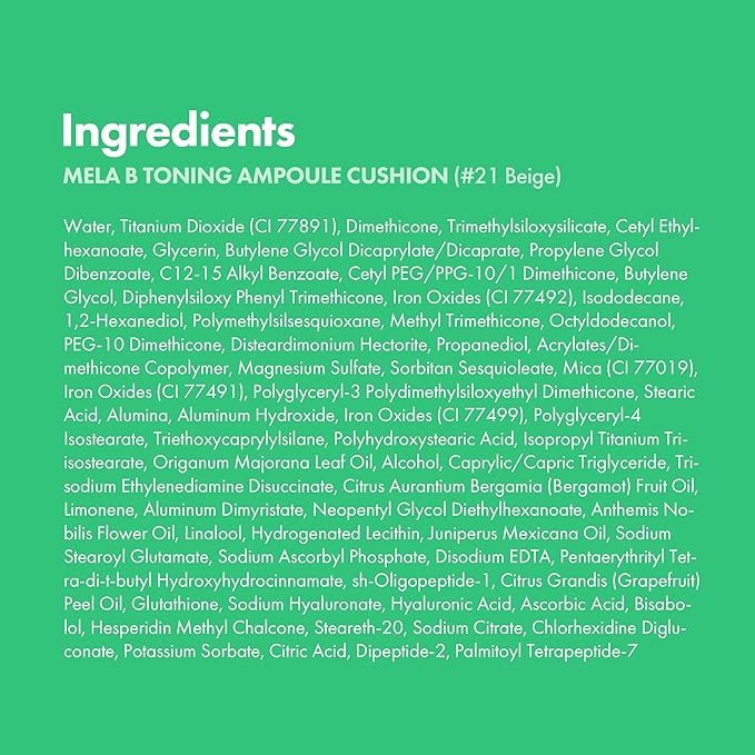 Easydew Mela B Toning Ampoule Cushion Refill - 3-in-1 Age-Defying Sun Shield Full Coverage Cushion Foundation with Niacinamide & Hyaluron-Vital C - Face Makeup Korean Skin Care 0.45 oz (#21 Beige)