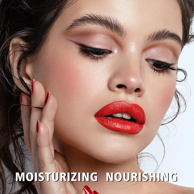 MAKI YIKA 3Pc Moisture Lipsticks for Women Nude Pink Red Lipstick Hydrate Tinted Lip Balm for Dry Cracked Lips Glossy Lip Color, MA55/62/63