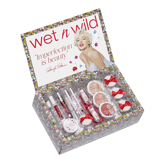 wet n wild Marilyn Monroe Collection PR Box - Makeup Set with Versatile Brushes, Buildable & Blendable Palettes, Vibrant Colors, & Lip Glosses for Unique Looks, Cruelty-Free & Vegan