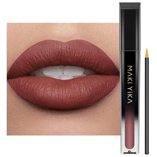 MAKI YIKA Brown Nude Lipstick for Women Color Stay Long Lasting Lipsticks, No Smudge Matte Liquid Lipstick Transferproof Waterproof Lip Stick, DINNER TIME