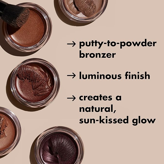 e.l.f. Luminous Putty Bronzer, Lightweight Putty-to-Powder Bronzer For A Radiant, Glowing Finish, Highly Pigmented, Vegan & Cruelty-Free, Sun Chaser