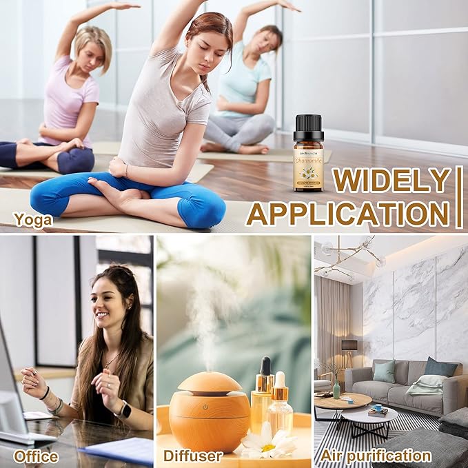 Sedbuwza Chamomile Essential Oil, Pure Organic Chamomile Fragrance Oil for Diffuser, Humidifier, Soap, Candle, Perfume