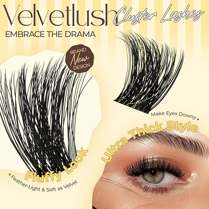 PopUp Lash-Extension-Clusters, Volume Lash Clusters 9-18mm mix Fluffy Lash Extension D Curl Individual Lashes DIY Clusters Lashes Extension at Home NM03