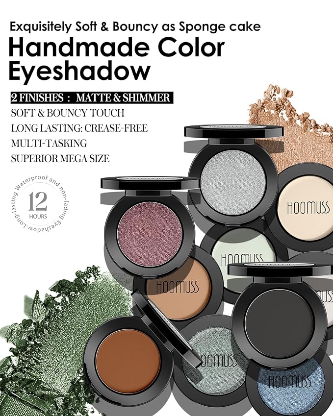 Gold Eyeshadow Single Handmade Pressed Eyeshadow Palette Long Lasting With No Creasing, Intense Color Pigmented Gold Eye Shadow-1Gold