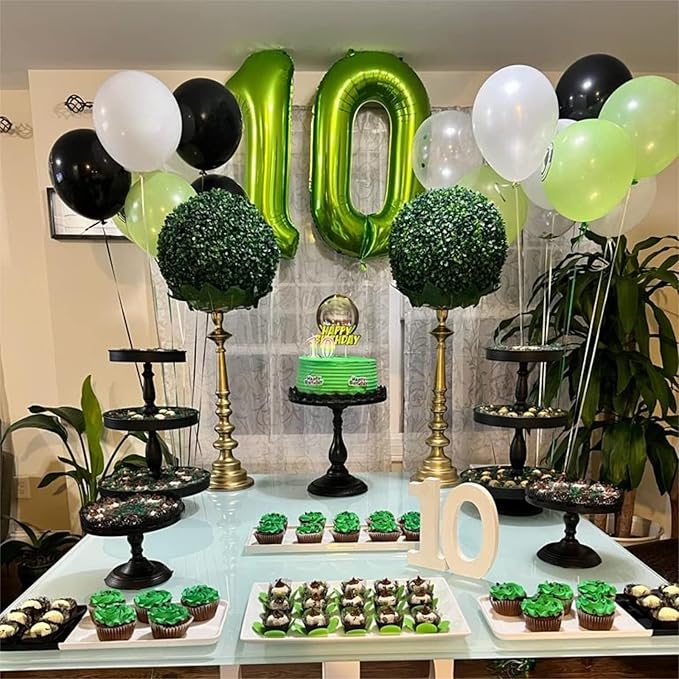 40 Inch Green Number 1 Balloon for 1st Birthday Decoration, Large Self Inflate Foil Number Balloons 0-9 for Boys Girls, Digit 1 Helium Balloons for Women Men Jungle Safari Party Anniversary Supplies