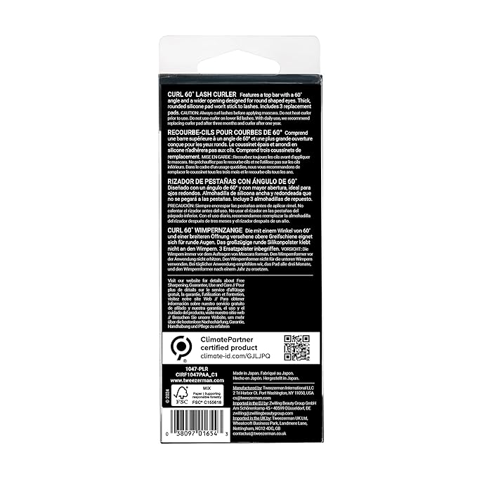 Tweezerman Neon Great Grip Eyelash Curler, Pink, 0.3 Oz