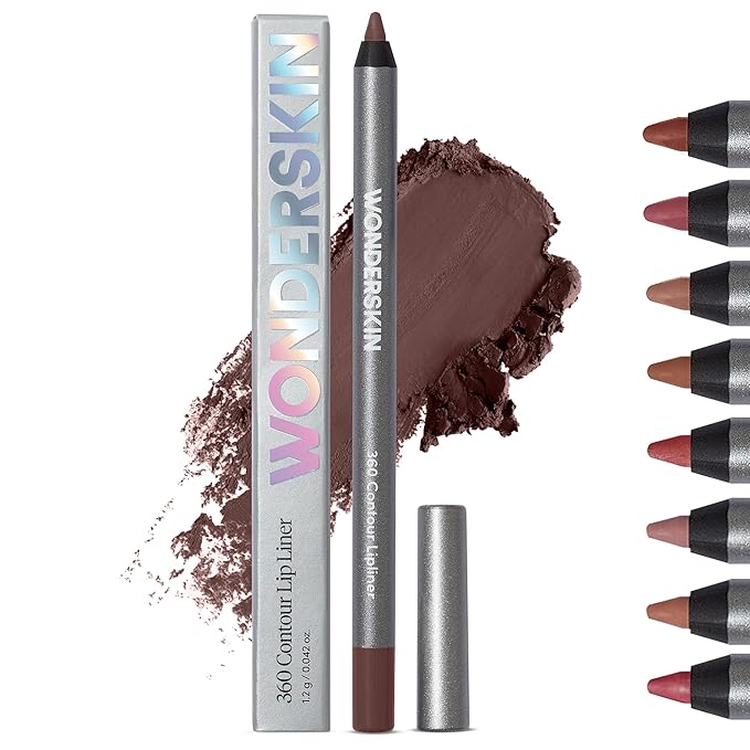 Wonderskin Lipliner Pencil - 360 Contour Lipliner, Long Lasting, Sharpenable Lip Pencil, Waterproof and Transfer-Proof Nude Lip Liner (Cocoa)