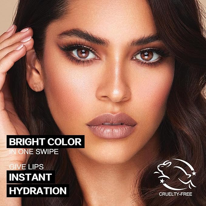 FOCALLURE Glisten Opal Shine Lipstick, High Impact Lip Color, Moisturizing Tinted Lip Balm, Lightweight & Hydrating Formula for Lip Care, BITTER SWEET