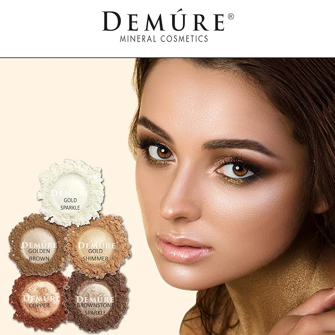 Demure Mineral Make Up (Brownstone Sparkle) Shimmer Eyeshadow, Loose Powder, Glitter Eyeshadow, Eye Makeup, Professional Makeup
