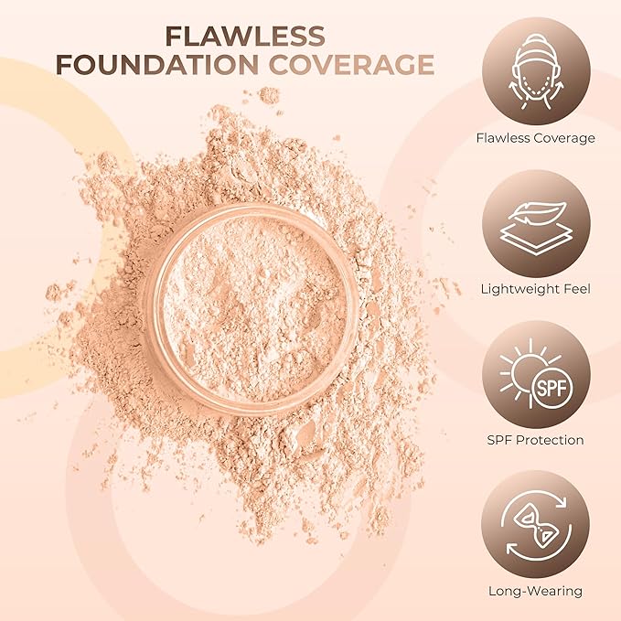 Pink Bisque Shade Foundation (20g Full Size Sifter Jar) Matte Mineral Makeup Loose Powder Foundation – Full Coverage, Natural Finish, Noncomedogenic, SPF 30