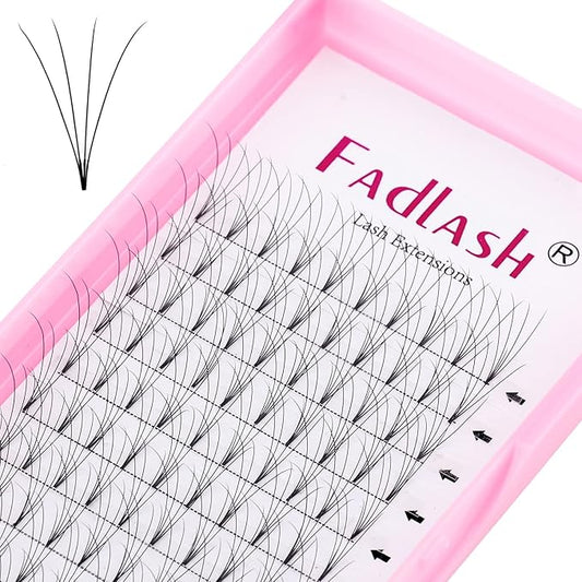 Premade Fans Eyelash Extensions 3D 4D 5D 6D Volume Lash C Curl Short Stem Easy Application (4D-0.07-C, 15mm)