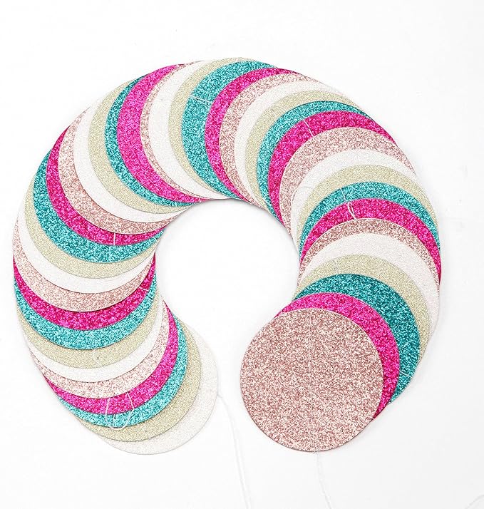 Teal Rose-Gold Champagne Party-Decorations Streamers - 52Ft Popular Girls Birthday Hanging Paper Garland Banner,Baby Bridal Shower Music Wedding Bachelorette Engagement Disco Supplies Decor Hugtmr