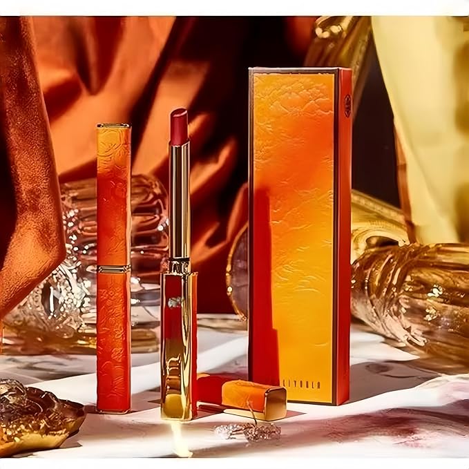 2026 new Velvet Mist Play Lip Makeup, Luxury Gold Orange Lipstick, Velvet Matte Finish, 4 Trendy Colors Available, Lightweight Long-Lasting Formula (03# Dirty Orange)