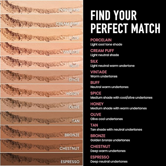 Frankie Rose Cosmetics Powder Foundation – Full Coverage Face Powder For Pores & Imperfections, Evens Out Skin Tone & Shine-Control | 58 Grams (Spice)