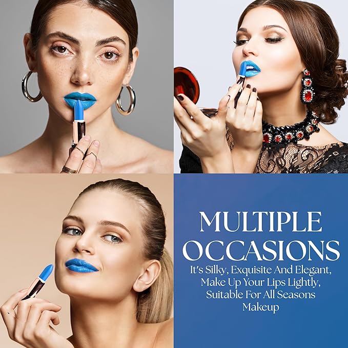 lipstick provides smooth moisturizing application creamy on my lips hydrating long lasting wear non-sticky glides on provides maximum color organic shea butter-blue