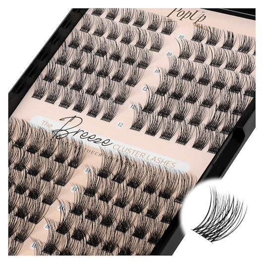 PopUp Lash Clusters, DIY Eyelash Extensions Mega Volume Individual Lashes Eyelash Clusters Extensions Wispy Lashes Cluster DIY at Home(703)