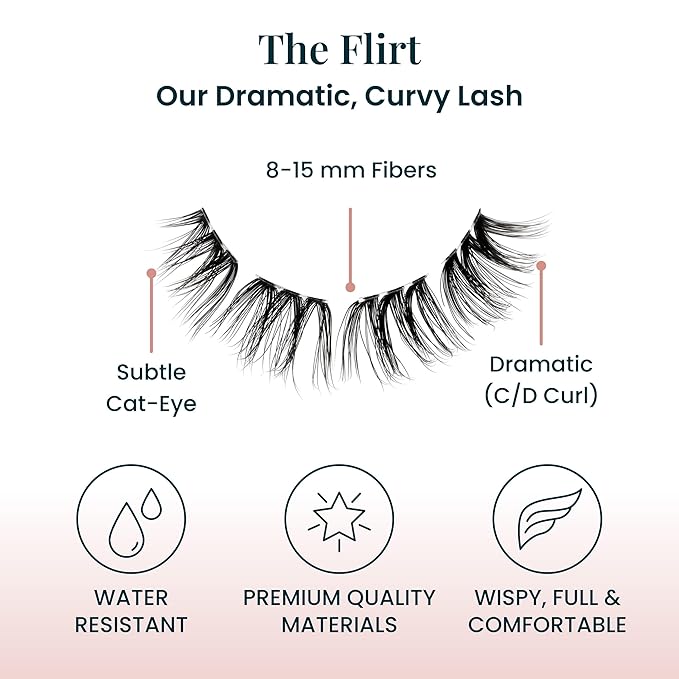 The Flirt Natural Lashes – Natural Lash Clusters for Women - Salon Quality At Home Eyelashes Extension Kit - 6 Lash Sets - No Lash Glue Included