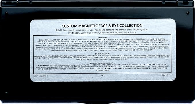 Matte Black, Medium Brown and Off White Vegan Eyeshadow Trio Palette; Talc, Paraben & Cruelty Free