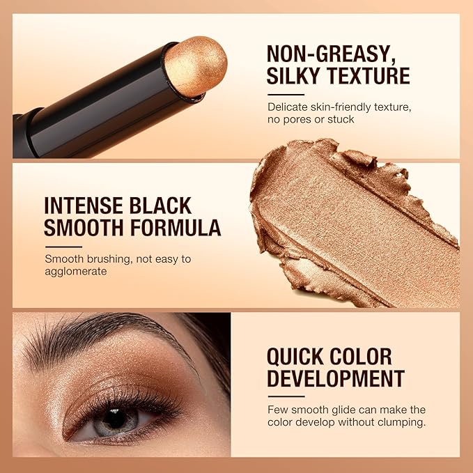 Jolilab Eyeshadow Stick Set, 8 Colors Matte Professional Bright-Colored Contouring and Highlight Stick, Cream Waterproof Long Lasting High Pigmented Eye Shadow. (8, A1)