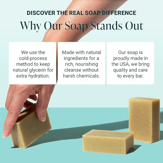 The Bubble Factory Handmade Soap, All Natural Soap for Women & Men, Hand, Bath & Body Natural Bar Soap, Vegan, Palm Oil Free, Made in USA with Shea Butter + Essential Oils, Eucalyptus, Single