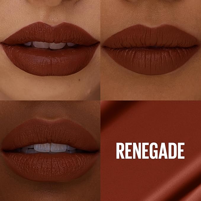 MAYBELLINE Super Stay Matte Ink Liquid Lipstick Makeup, Long Lasting High Impact Color, Up to 16H Wear, Renegade (Intense Warm Brown)