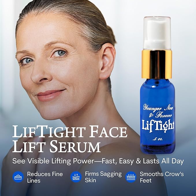 BioLogic LifTight Instant Face Lift Serum - Anti Aging Serum for Face & Instant Eye Lift – Reduces Wrinkles, Firms Sagging Skin, Smooths Crow’s Feet & Fine Lines in Minutes - 0.5 Fl Oz