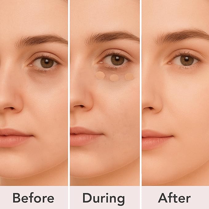 Full Coverage Concealer Palette, Waterproof Concealer Cream, 3 Colors + Brush, by Dermaflage