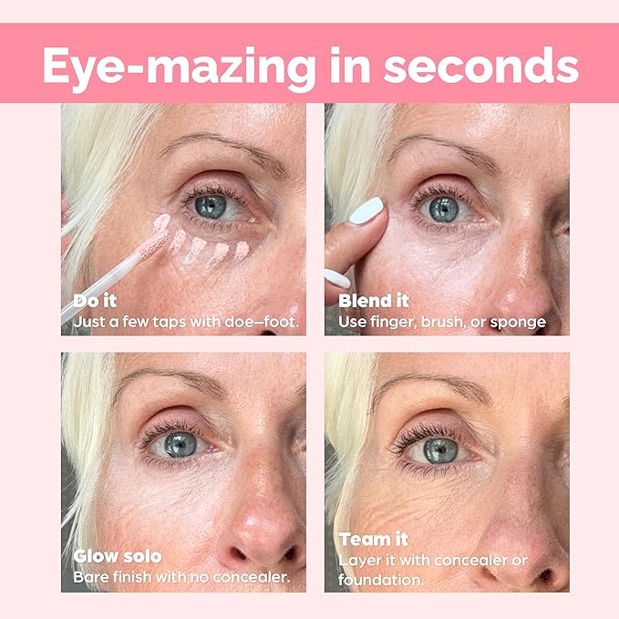 Elizabeth Mott Thank Me Later Under Eye Brightener & Primer – Hydrating Color Corrector for Dark Circles – Lightweight Concealer Base for Mature Skin, Fair Shade 5ml