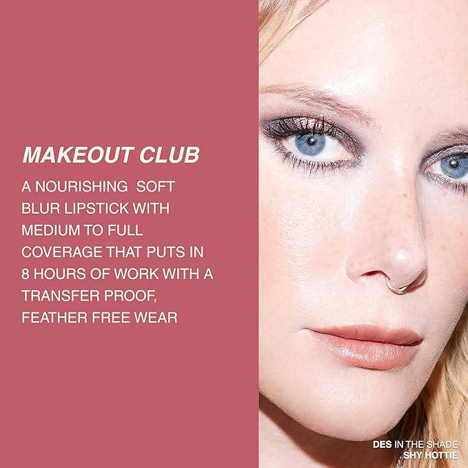 Freck Beauty MAKEOUT CLUB Soft Blur Lipstick – Medium-to-Full Coverage, 8-Hour Wear, Transfer-Proof, Buildable Soft Matte Finish, Wearable Color for All Skin Tones | BADDIE (Dark Brown)