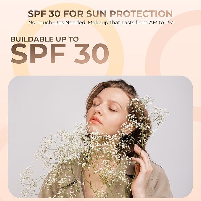 Warm Shade Foundation (30g Full Size Sifter Jar) Matte Mineral Makeup Loose Powder Foundation – Full Coverage, Natural Finish, Noncomedogenic, SPF 30