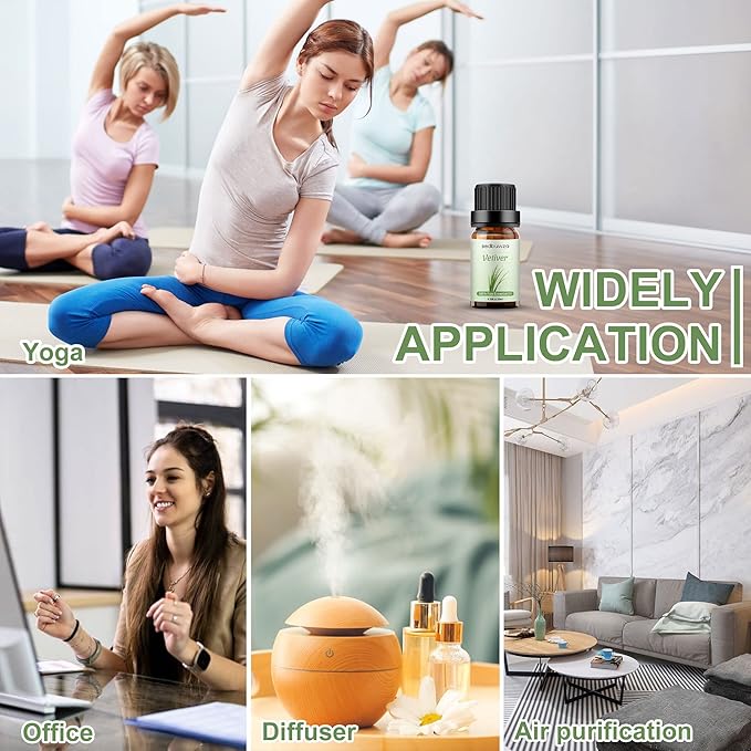 Sedbuwza Vetiver Essential Oil, Pure Organic Vetiver Fragrance Oil for Diffuser, Humidifier, Soap, Candle, Perfume