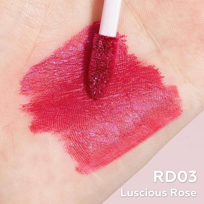 FOCALLURE Metallic Liquid Lipstick,Non Stick Cup Lip Gloss,High Impact Lip Color with Transfer-proof Wear,Long Lasting & Waterproof Lipstick Makeup for Women,RD03 LUSCIOUS ROSE
