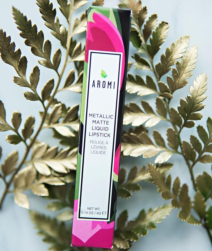 Aromi Berry Fuchsia Metallic Liquid Lipstick | Magenta Mauve Lip Color with Shimmery Finish, Vegan, Cruelty-free, Long-Lasting, Smudge Proof, Handmade (Opal Rose)