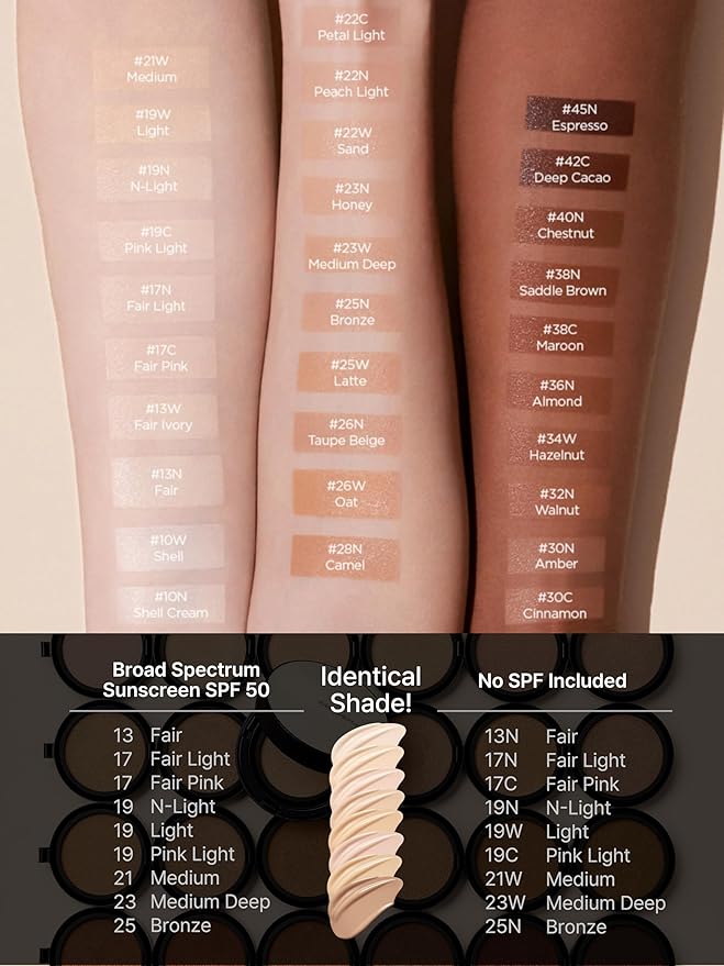 JUNG SAEM MOOL Essential Skin Nuder Cushion 17 Fair Light 0.49 Fl Oz (Refill Only, SPF 50 Broad Spectrum) | Natural Radiant Finish, Lightweight Hydration, Korean Cushion Foundation