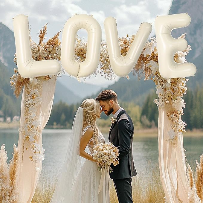 40 Inch Letter Balloons G, Big Custom A-Z Alphabet Foil Name Balloon Cream White, Self Inflating Beige Customize Helium Balloon Letters G for Women Girls Birthday Grad Oh Baby Shower Party Decorations