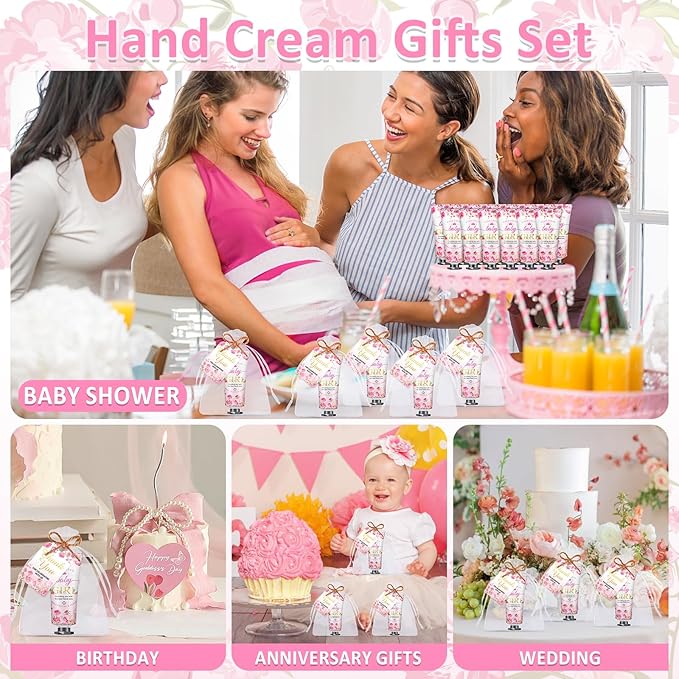 60 Sets Baby Shower Hand Cream, Wedding Hand Cream Gifts, Baby Shower Party Favors Gifts for Guests Bridal Shower,Thank You Gifts,Travel Size Hand Lotion Bulk for Wedding(Baby Girls)