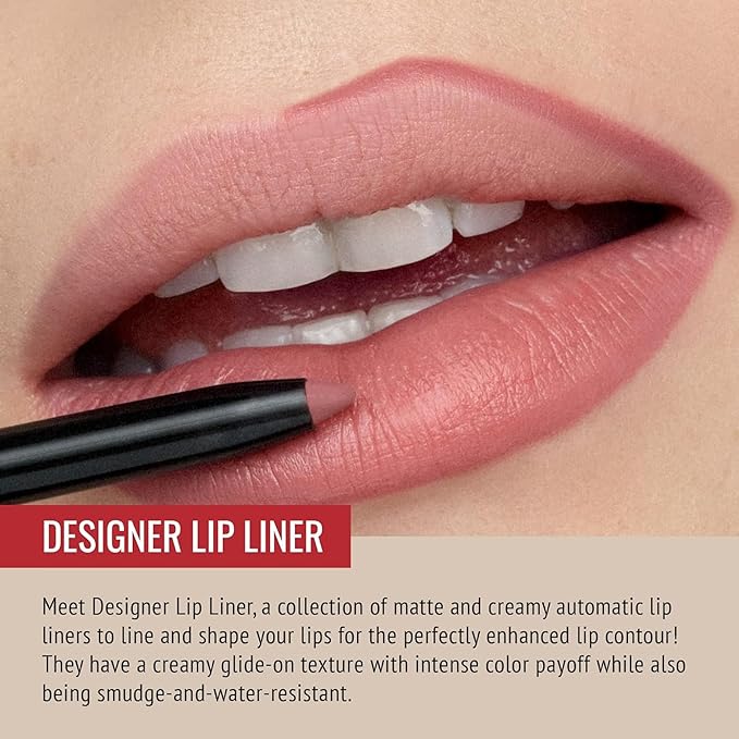 Runway Rogue ‘Minimalist’ Velvet Glam Liquid Lipstick, Almost-Matte Soft Nude Lipstick with ‘A List’ Designer Liner Lip Pencil, Matte Soft Pink-Mauve Lip-Liner Pencil and Lip-Liner Sharpener