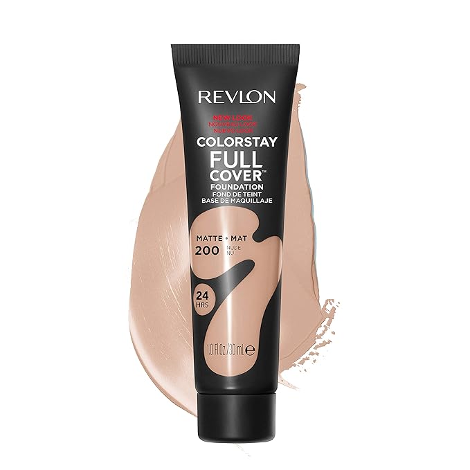 Revlon Liquid Foundation, ColorStay Face Makeup for Normal and Dry Skin, Longwear Full Coverage with Matte Finish, Oil Free, Nude, 1.0 Fl Oz