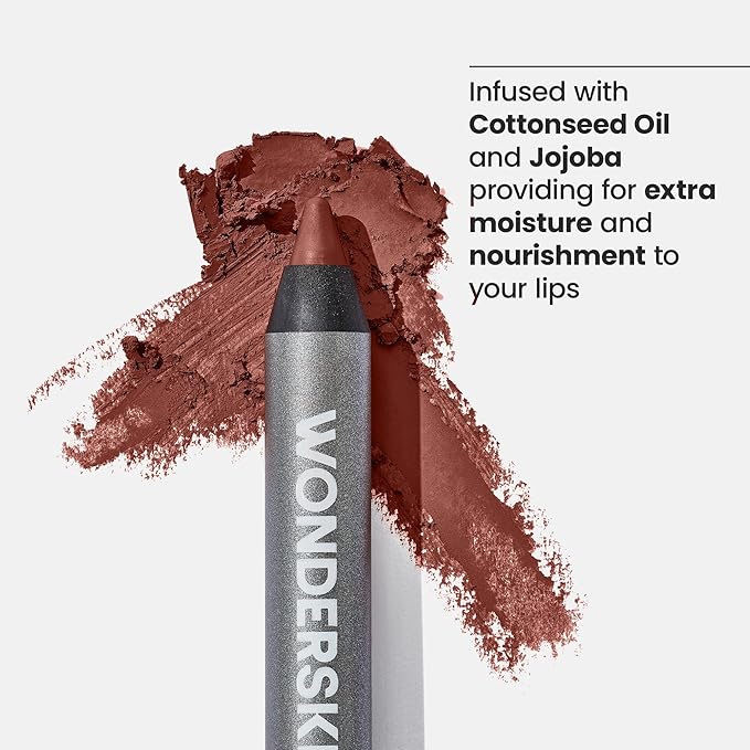 Wonderskin Lipliner Pencil - 360 Contour Lipliner, Long Lasting, Sharpenable Lip Pencil, Waterproof and Transfer-Proof Nude Lip Liner (Mahogany)