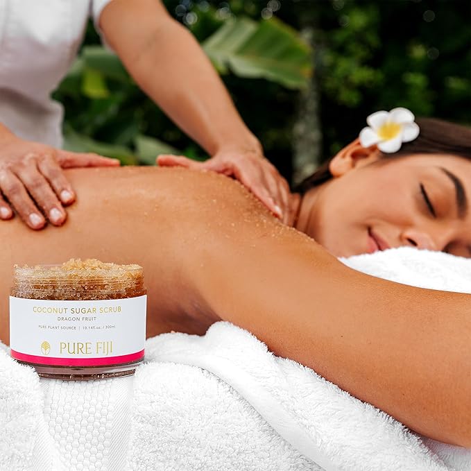 Pure Fiji Coconut Sugar Body Scrub, Dragon Fruit (10.14 Oz /300ml)