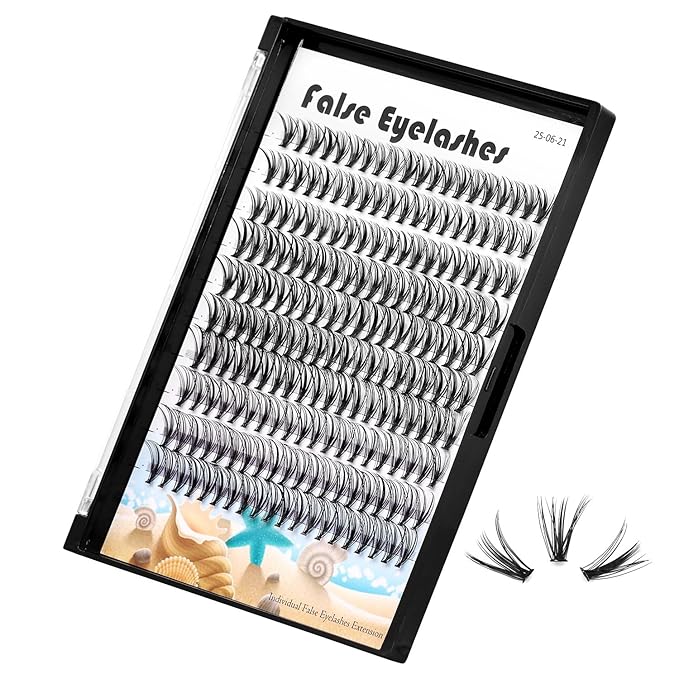 20D Cluster Eyelashes Mixed10-12-14mm/11-13-15mm/12-14-16mm/16-18-20mm Individual False Eyelashes Thickness 0.07mm D Curl Makeup Volume Eye Lashes 200 PCS (11-13-15mm)