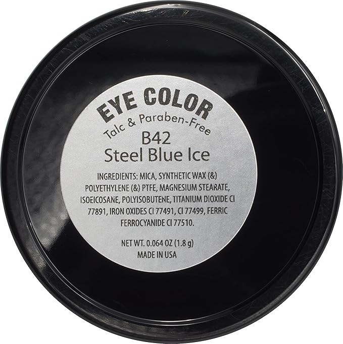Steel Navy Blue Ice Denim Shimmering Smokey Eye Ocean Grey Pressed Powder Single Vegan Eyeshadow; Talc, Paraben & Cruelty Free
