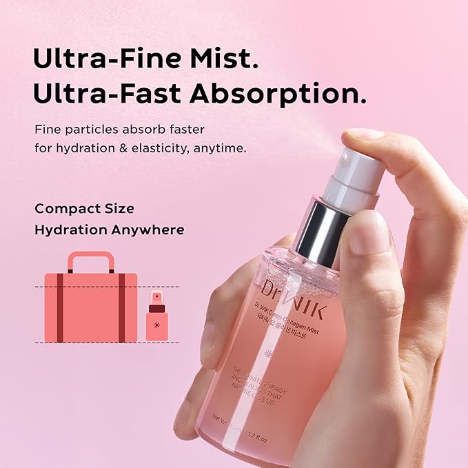 Deep Collagen Face Mist – Hydrating, Wrinkle Care Facial Mist with Panthenol & Adenosine, Refreshing Moisture Boost for Skin Care, Soothing Fine Lines Lightweight Korean Moisturizer - 1.7 Fl Oz