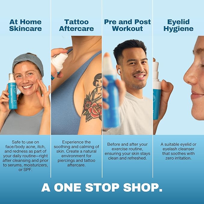 Honeydew Labs Hypochlorous Acid Spray – HOCl Face & Skin Mist for Acne, Eczema & Irritation – Multi-Purpose Skin Repair – Eyelid Cleanser, Post-Workout, Post-Procedure, Scalp & Sensitive Skin – 6.8 oz